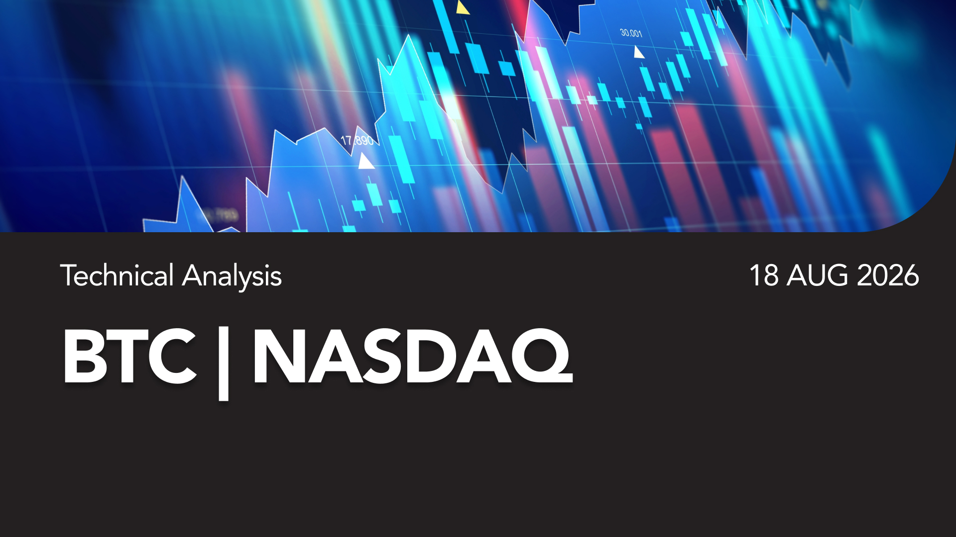 Technical Analysis banner with BTC | NASDAQ and blue stock-chart graphics, date 18 AUG 2026.