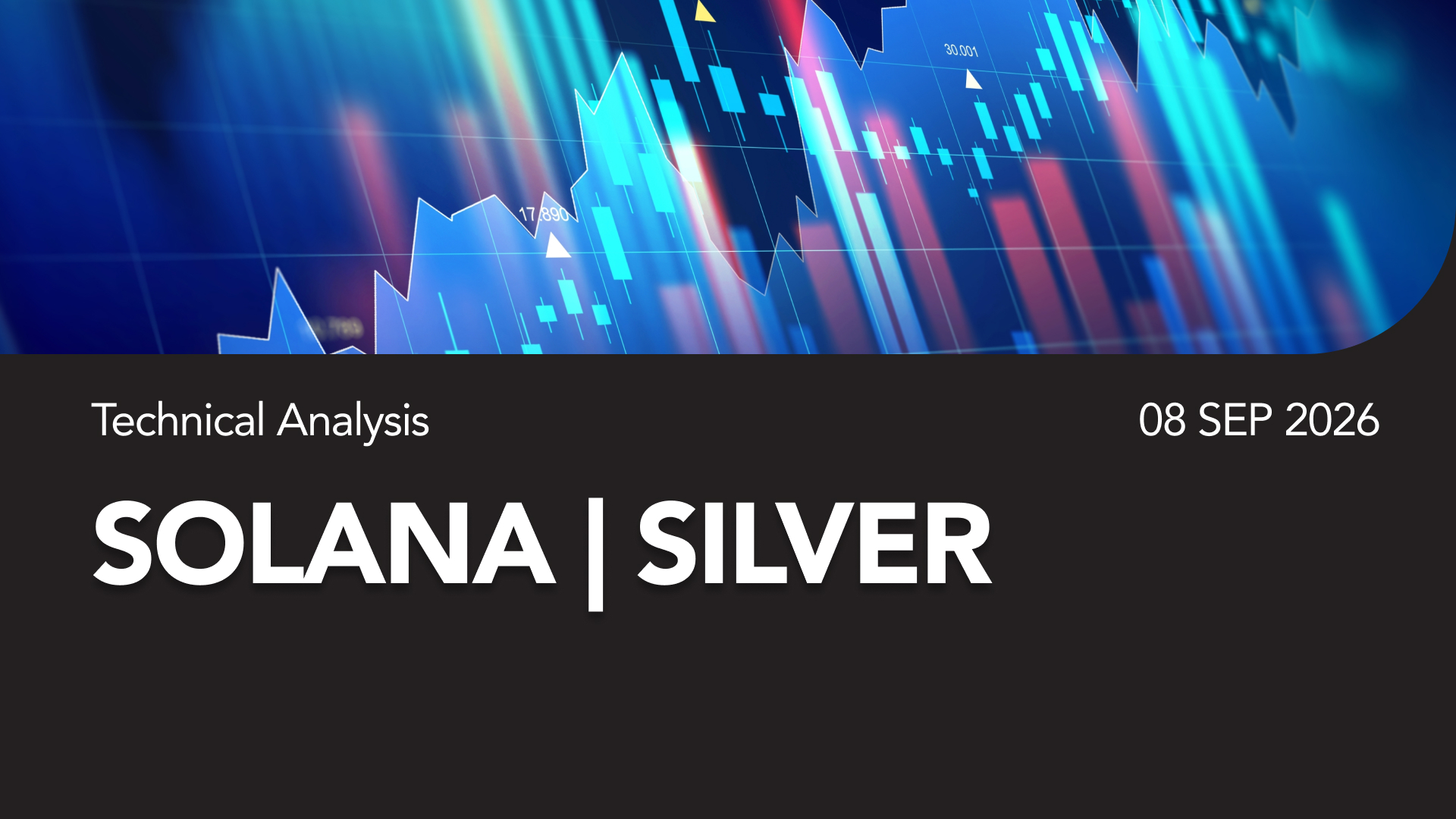 Financial analysis banner showing stock chart visuals with Solana | Silver and 08 Sep 2026